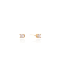 Brinco Ponto de Luz 5 mm Cristal Banhado a Ouro 18K
