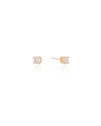 Brinco Ponto de Luz 5 mm Cristal Banhado a Ouro 18K
