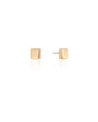 Brinco Quadrado Liso Banhado a Ouro 18K
