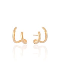 Ear Cuff Dois Filetes Liso Banhado a Ouro 18K