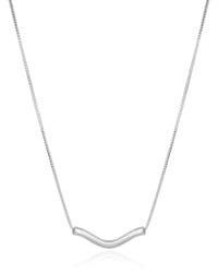 Gargantilha Veneziana Pingente Ondulado Ródio Branco - 50 cm