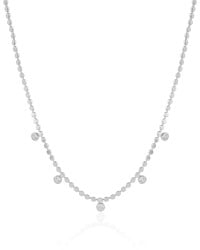 Choker Bolinhas Achatadas Pontos de Luz Cristal Ródio Branco