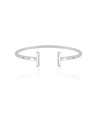 Bracelete Palito Liso Ródio Branco