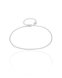 Pulseira Bolinhas Achatadas Ródio Branco