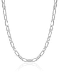 Choker Elos Ovais Lisos Ródio Branco