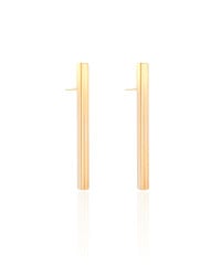 Brinco Palito Liso Reto Banhado a Ouro 18K