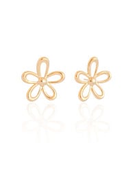 Brinco Flor Vazado Banhado a Ouro 18K