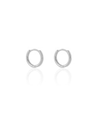 Brinco Argola Lisa 1.3 cm Ródio Branco