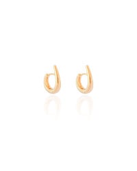 Brinco Argola Click Gota Lisa 1.4 cm Banhado a Ouro 18K
