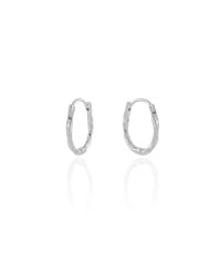 Brinco Argola Click Torcida Lisa 1.8 cm Ródio Branco