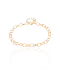 Pulseira Elos Ovais 5 mm Banhado a Ouro 18K
