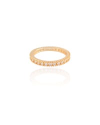 Anel Cravejado Cristal Tamanho 18 Banhado a Ouro 18K