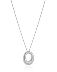 Gargantilha Veneziana Oval Vazado Ródio Branco