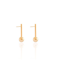 Brinco Palito Bola Lisa Banhado a Ouro 18K