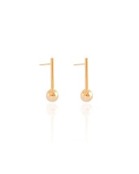 Brinco Palito Bola Lisa Banhado a Ouro 18K