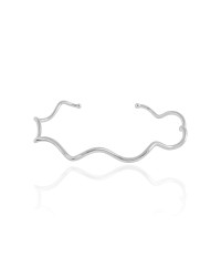 Bracelete Ondulado Ródio Branco