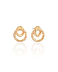 Brinco Entrelaçado Tubo Banhado a Ouro 18K