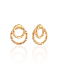 Brinco Entrelaçado Tubo Banhado a Ouro 18K