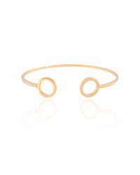 Bracelete Filete Esferas Vazadas Liso Banhado a Ouro 18K