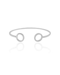 Bracelete Filete Esferas Vazadas Liso Ródio Branco