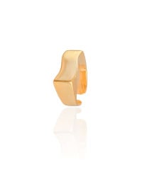 Anel Ajustável Reto Liso Tamanho M Banhado a Ouro 18K