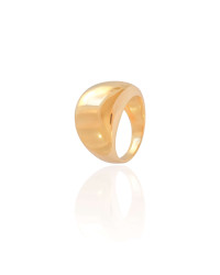 Anel Abaulado Liso Tamanho 17 Banhado a Ouro 18K