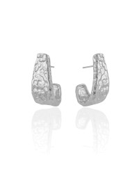 Brinco Argola Orgânica 2.7 cm Ródio Branco