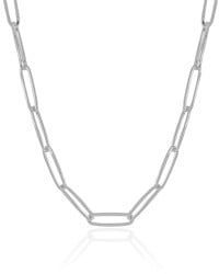 Choker Elos Ovais Ródio Branco