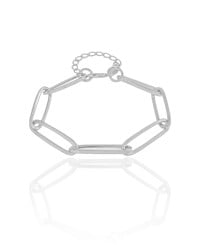 Pulseira Elos Ovais Ródio Branco