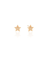 Brinco Estrela Cravejada Cristal Banhado a Ouro 18K