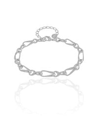 Pulseira Elos Torcidos 4 mm Ródio Branco