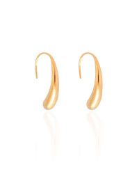 Brinco Passante Gota Lisa Banhado a Ouro 18K