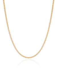Choker Riviera Cristal 2 mm Banhado a Ouro 18K