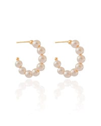 Brinco Argola Pérolas Banhado a Ouro 18K