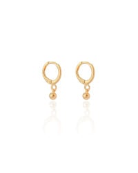 Brinco Argola Click Bolinha Lisa Banhado a Ouro 18K