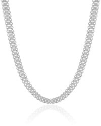 Choker Malha Listrada Ródio Branco