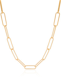 Gargantilha Elos Ovais 6 mm Banhado a Ouro 18K