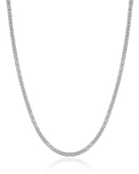 Gargantilha Malha Morango 3 mm Ródio Branco