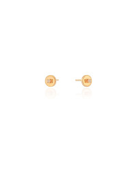 Brinco Infantil Redondo Ponto de Luz Cristal Banhado a Ouro 18K