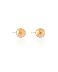 Brinco Bola Lisa 12 mm Banhado a Ouro 18K