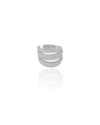 Piercing Filetes Cravejados Zircônia Ródio Branco