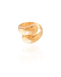 Anel Ajustável Gota Lisa Tamanho G Banhado a Ouro 18K