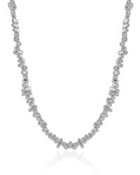 Choker Cascalhos Lisos Ródio Branco