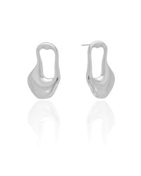 Brinco Orgânico Liso Ródio Branco