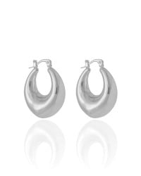 Brinco Argola Tubo Liso Fecho Italiano 3.1 cm Ródio Branco