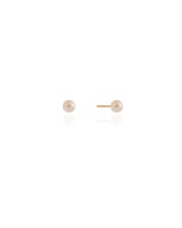 Brinco Pérola 4 mm Banhado a Ouro 18K