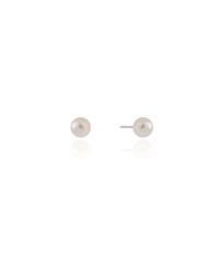 Brinco Pérola 6 mm Ródio Branco