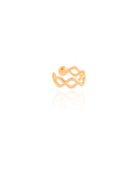 Piercing Entrelaçado Vazado Banhado a Ouro 18K