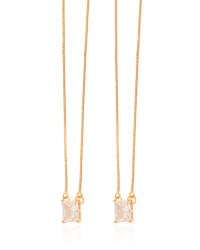 Escapulário Retângulos Cristal Banhado a Ouro 18K - 65 cm