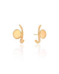 Ear Hook Redondo Liso Banhado a Ouro 18K